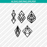 Geometric Earring Template Laser Cut File Vector Clipart SVG Png Dxf Pdf Eps