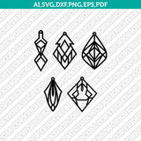 Geometric Earring Template Laser Cut File Vector Clipart SVG Png Dxf Pdf Eps