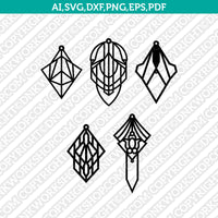 Geometric Earring Template Laser Cut File Vector Clipart SVG Png Dxf Pdf Eps