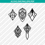Geometric Earring Template Laser Cut File Vector Clipart SVG Png Dxf Pdf Eps