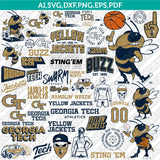 Georgia Tech Yellow Jackets Logo SVG Bundle | NCAA College Vector Cricut