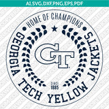 Georgia Tech Yellow Jackets Logo SVG Bundle | NCAA College Vector Cricut