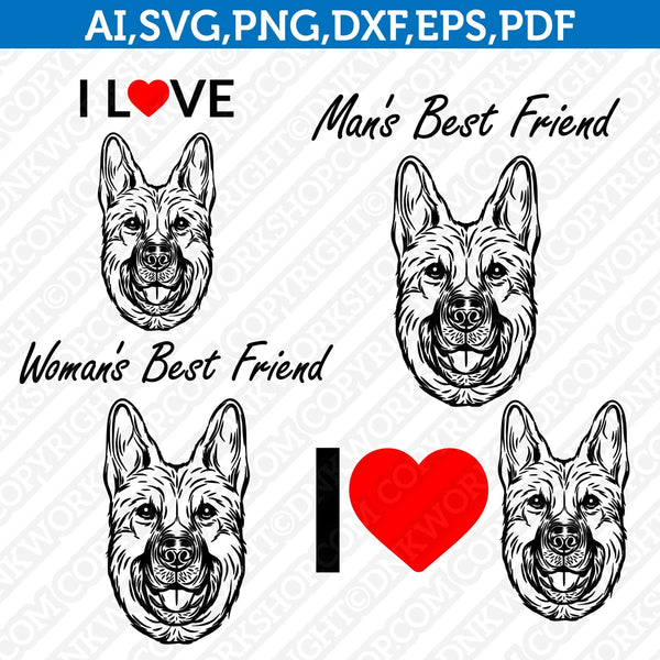German Shepherd Dog Breed SVG Cricut Cut File Silhouette Cameo Clipart Png Eps Dxf Vector