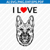 German Shepherd Dog Breed SVG Cricut Cut File Silhouette Cameo Clipart Png Eps Dxf Vector