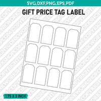 Gift Price Tag Label Template SVG Vector Cricut Cut File Clipart Png Eps Dxf