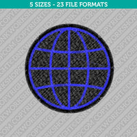 Globe Machine Embroidery Design - 5 Sizes - INSTANT DOWNLOAD