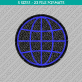 Globe Machine Embroidery Design - 5 Sizes - INSTANT DOWNLOAD