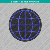 Globe Machine Embroidery Design - 5 Sizes - INSTANT DOWNLOAD