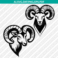 Mountain Goat Head SVG Mascot Cut File Cricut Clipart Silhouette Png