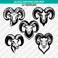 Mountain Goat Head SVG Mascot Cut File Cricut Clipart Silhouette Png