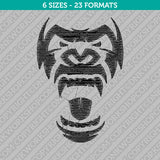 Gorilla Head Face Embroidery Design - 6 Sizes - INSTANT DOWNLOAD