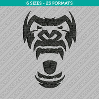 Gorilla Head Face Embroidery Design - 6 Sizes - INSTANT DOWNLOAD