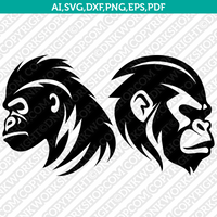 Gorilla Head SVG Mascot Cut File Cricut Clipart Silhouette Png