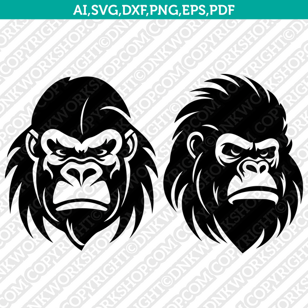 Monkey Face. Cut Files for Cricut eps Svg Pdf Png Dxf 