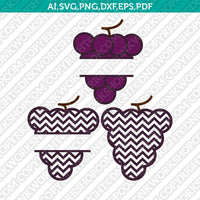 Grapes Chevron Monogram Frame SVG Cricut Cut File Clipart Png Eps Dxf Vector