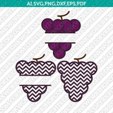 Grapes Chevron Monogram Frame SVG Cricut Cut File Clipart Png Eps Dxf Vector