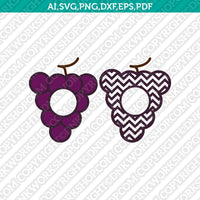 Grapes Chevron Monogram Frame SVG Cricut Cut File Clipart Png Eps Dxf Vector