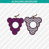 Grapes Chevron Monogram Frame SVG Cricut Cut File Clipart Png Eps Dxf Vector