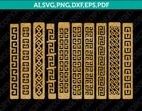 Greek Versace Leather Cuff Bracelet Template SVG DXF Laser Cut File Cricut Vector PNG