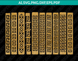Greek Versace Leather Cuff Bracelet Template SVG DXF Laser Cut File Cricut Vector PNG