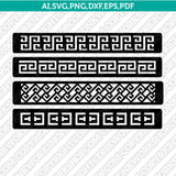 Greek Versace Leather Cuff Bracelet Template SVG DXF Laser Cut File Cricut Vector PNG