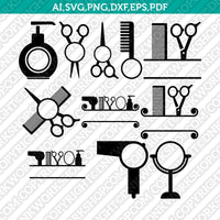 Hairstylist Hairdresser Salon Hair Monogram Frame SVG Cricut Cut File Clipart Png Eps Dxf Vector