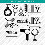 Hairstylist Hairdresser Salon Hair Monogram Frame SVG Cricut Cut File Clipart Png Eps Dxf Vector
