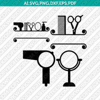 Hairstylist Hairdresser Salon Hair Monogram Frame SVG Cricut Cut File Clipart Png Eps Dxf Vector