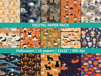 Digital Papers | Digital Scrapbooking Halloween Paper Instant Download