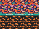 Digital Papers | Digital Scrapbooking Halloween Paper Instant Download