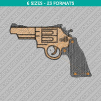 Handgun Pistol Revolver Embroidery Design - 6 Sizes - INSTANT DOWNLOAD