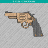 Handgun Pistol Revolver Embroidery Design - 6 Sizes - INSTANT DOWNLOAD