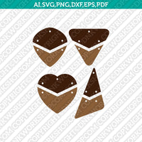 Hanging Two Part Earring Template SVG Cricut Laser Cut File Clipart Png Eps Dxf Vector