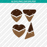 Hanging Two Part Earring Template SVG Cricut Laser Cut File Clipart Png Eps Dxf Vector