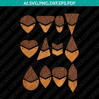 Hanging Two Part Earring Template SVG Cricut Laser Cut File Clipart Png Eps Dxf Vector