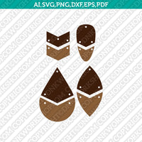 Hanging Two Part Earring Template SVG Cricut Laser Cut File Clipart Png Eps Dxf Vector