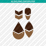 Hanging Two Part Earring Template SVG Cricut Laser Cut File Clipart Png Eps Dxf Vector