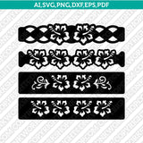 Hawaii Hawaiian Hibiscus Leather Bracelet Template SVG DXF Laser Cut File Cricut Vector PNG