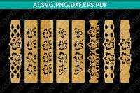 Hawaii Hawaiian Hibiscus Leather Bracelet Template SVG DXF Laser Cut File Cricut Vector PNG