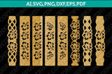 Hawaii Hawaiian Hibiscus Leather Bracelet Template SVG DXF Laser Cut File Cricut Vector PNG