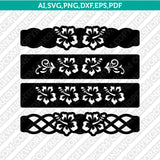 Hawaii Hawaiian Hibiscus Leather Bracelet Template SVG DXF Laser Cut File Cricut Vector PNG
