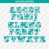 Hawaii Hawaiian Hibiscus Number Font Alphabet SVG Vector Silhouette Cricut