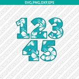 Hawaii Hawaiian Hibiscus Number Font Alphabet SVG Vector Silhouette Cricut
