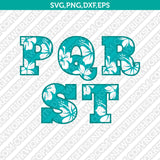 Hawaii Hawaiian Hibiscus Number Font Alphabet SVG Vector Silhouette Cricut