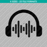 Headset Audio Wave Embroidery Design - 6 Sizes - INSTANT DOWNLOAD