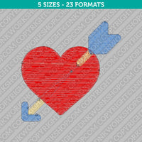 Heart Arrow Embroidery Design - 5 Sizes - INSTANT DOWNLOAD