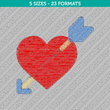 Heart Arrow Embroidery Design - 5 Sizes - INSTANT DOWNLOAD
