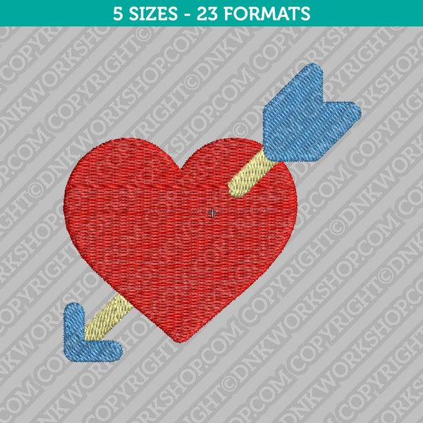 Heart Arrow Embroidery Design - 5 Sizes - INSTANT DOWNLOAD