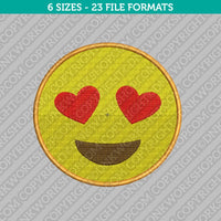 Heart Eyes Emoji Emoticon Machine Embroidery Design - 7 Sizes - INSTANT DOWNLOAD