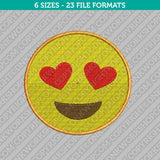 Heart Eyes Emoji Emoticon Machine Embroidery Design - 7 Sizes - INSTANT DOWNLOAD